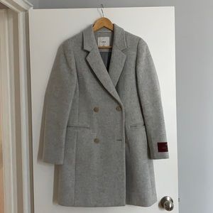 Aritzia Wilfred Grey double-breasted wool coat XS